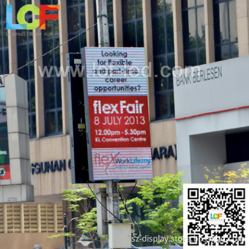 street hunging advertising board p6 full color led post tv